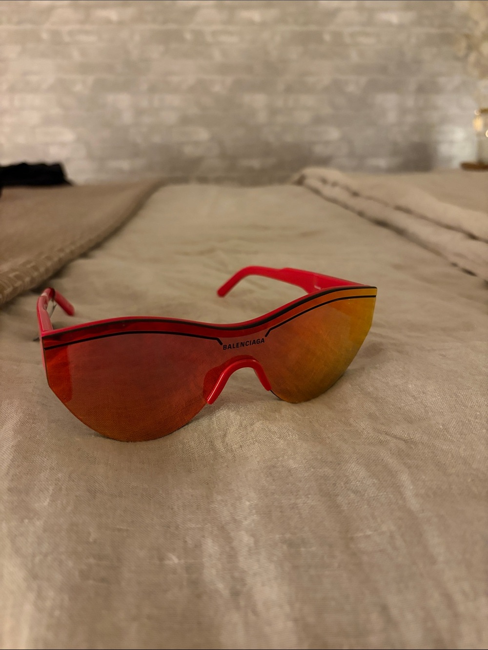Balenciaga Red Ski Cat Sunglasses